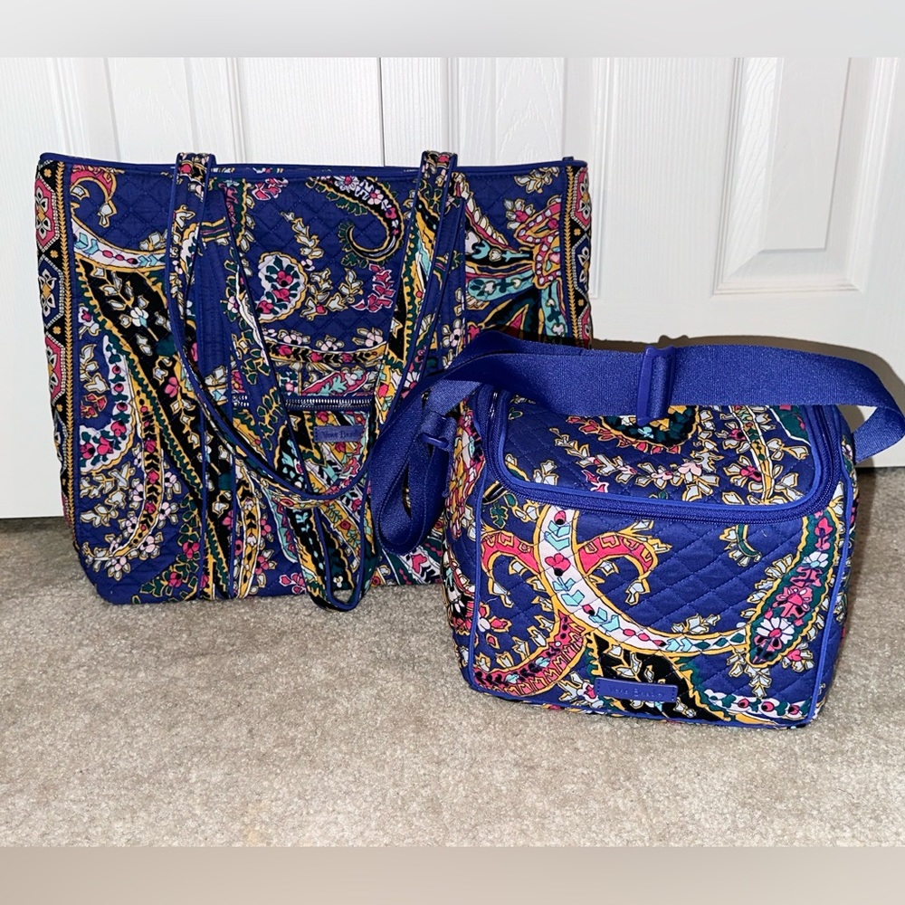 Vera Bradley Paisley Tote and Lunch box bundle Romantic Paisley